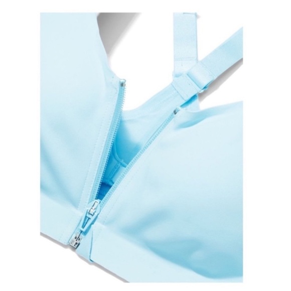 VICTORIA’S Secret On Point Front zip Maximum Support Bra Light Baby Blue 34C New - Picture 8 of 10